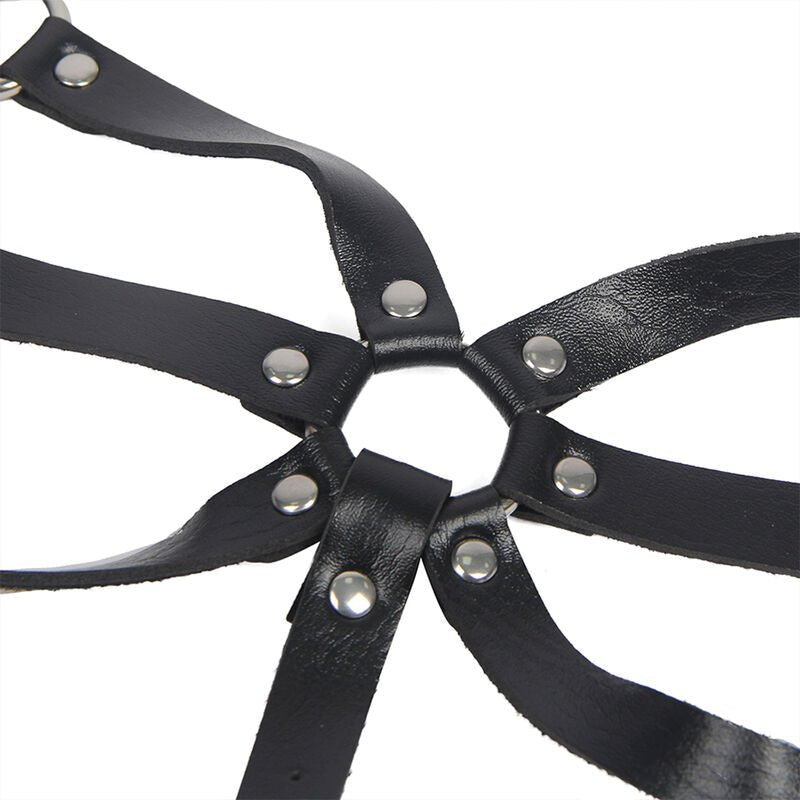 SUBBLIME - BODY HARNESS ADJUSTABLE STRAPS LEATHER BLACK ONE SIZE - Amore24