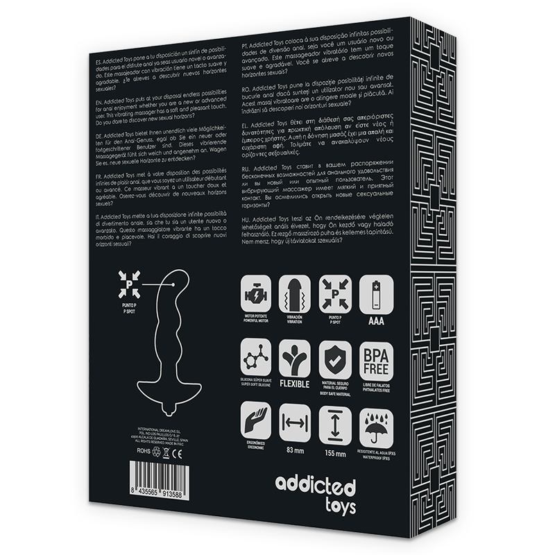 ADDICTED TOYS - ANAL MASSAGER WITH BLACK VIBRATION MODEL 2 - Amore24