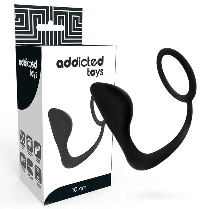 ADDICTED TOYS - ANAL PLUG WITH BLACK PENIS RING - Amore24