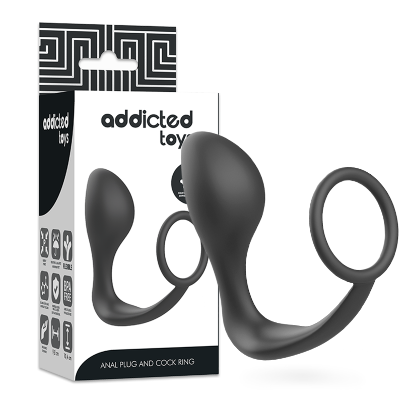 ADDICTED TOYS - ANAL PLUG WITH BLACK SILICONE RING - Amore24