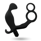ADDICTED TOYS - ANAL PLUG WITH DOUBLE PENIS RING AND TESTICLES BLACK - Amore24