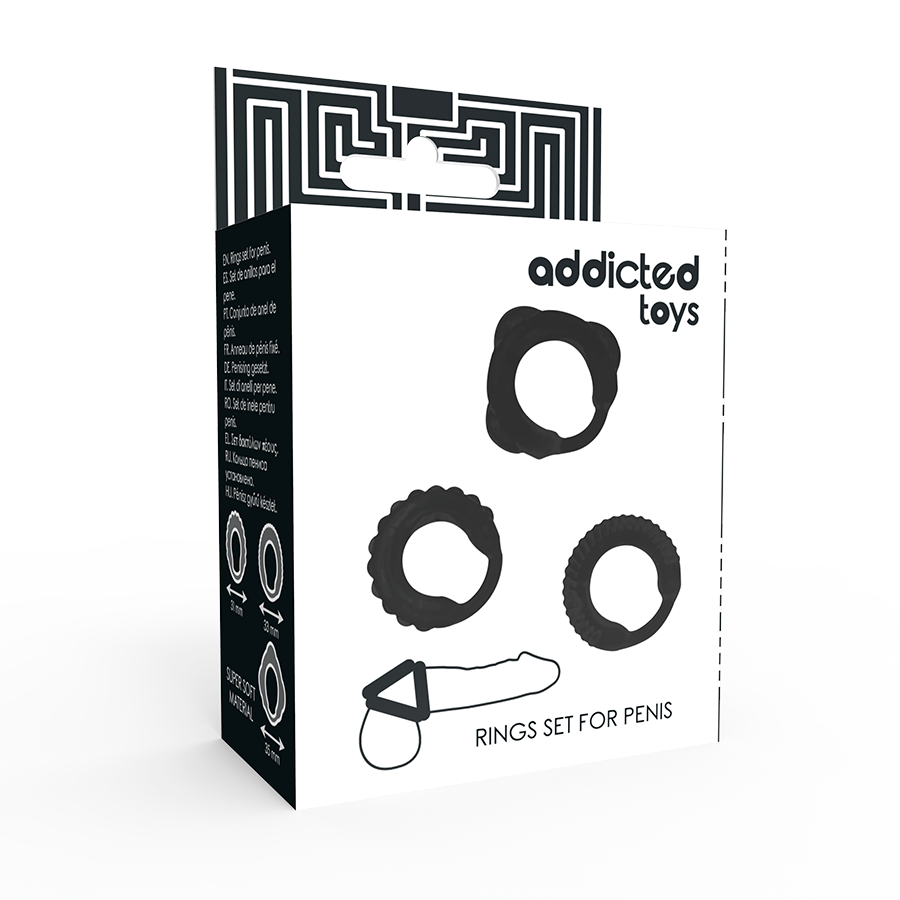 ADDICTED TOYS - C-RING SET BLACK - Amore24