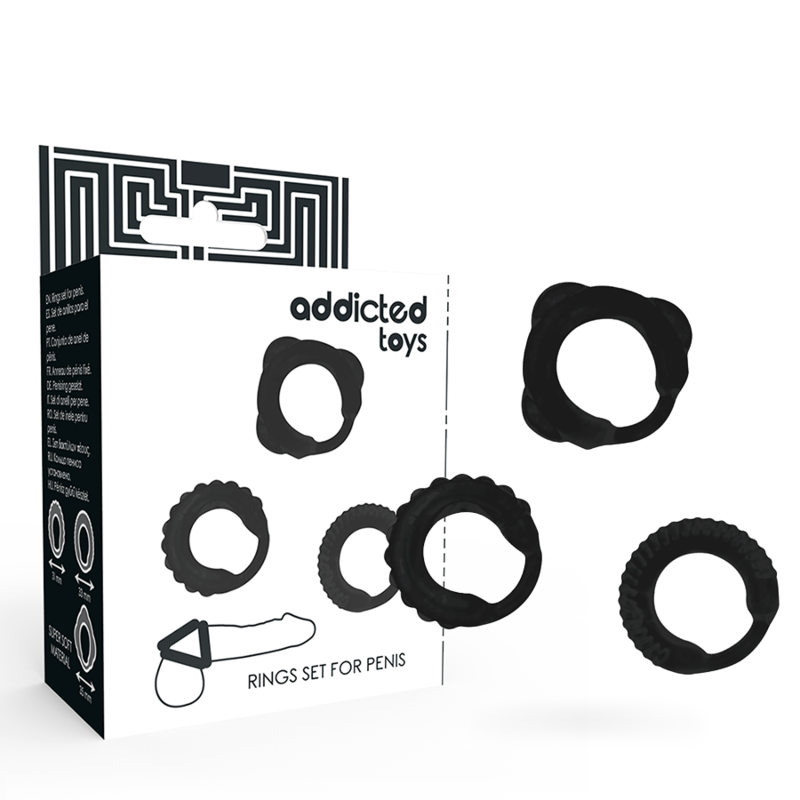 ADDICTED TOYS - C-RING SET BLACK - Amore24