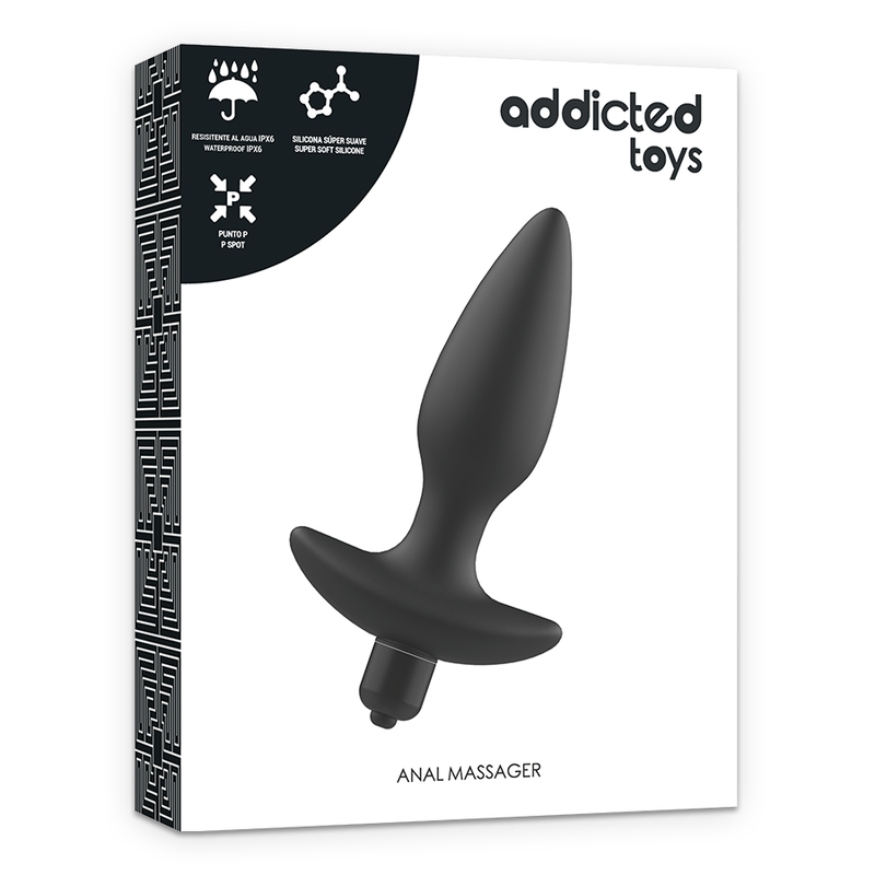 ADDICTED TOYS - MASSAGER PLUG ANAL WITH VIBRATION BLACK - Amore24