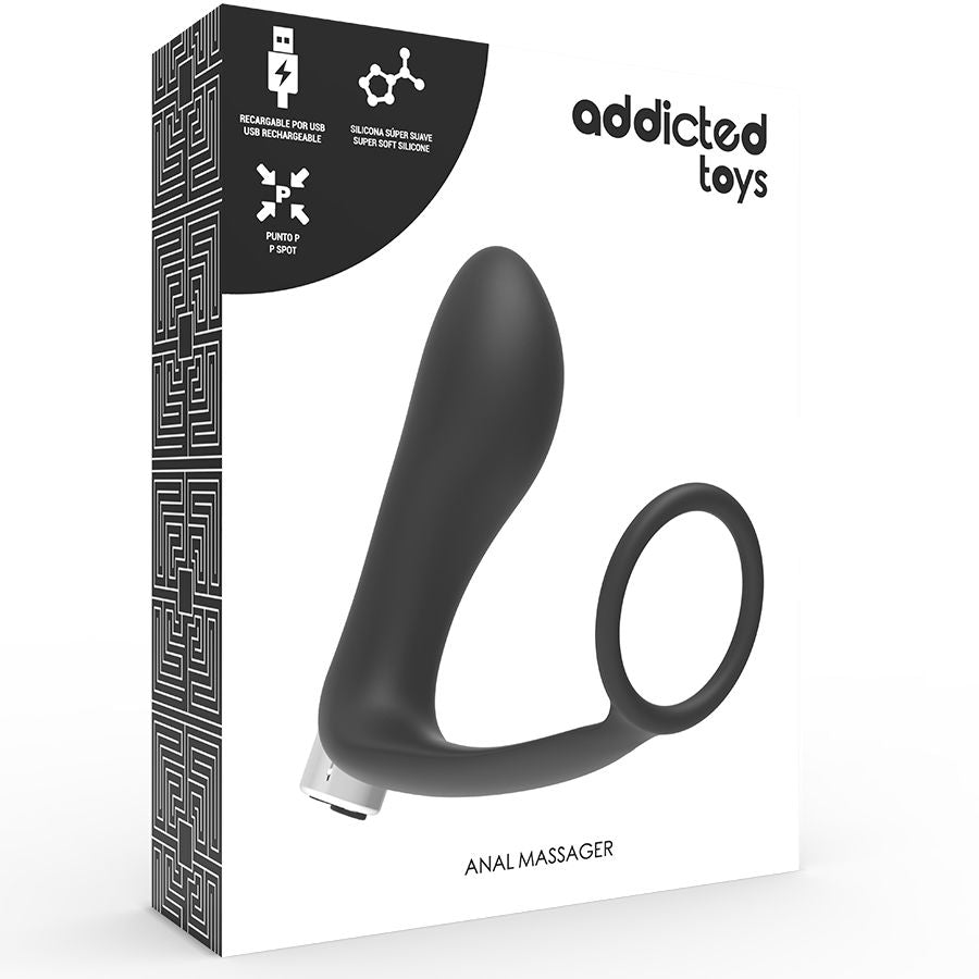 ADDICTED TOYS - PROSTATIC VIBRATOR RECHARGEABLE MODEL 1 - BLACK - Amore24