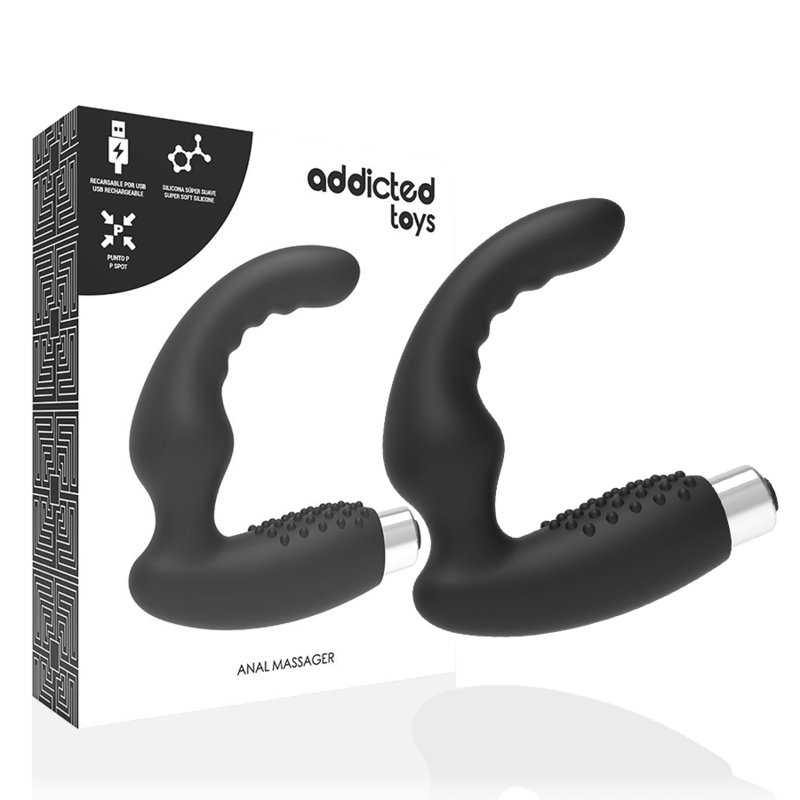 ADDICTED TOYS - PROSTATIC VIBRATOR RECHARGEABLE MODEL 2 - BLACK - Amore24