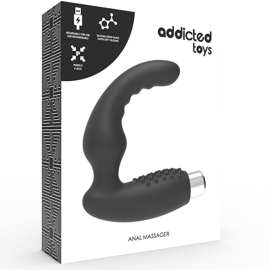 ADDICTED TOYS - PROSTATIC VIBRATOR RECHARGEABLE MODEL 2 - BLACK - Amore24