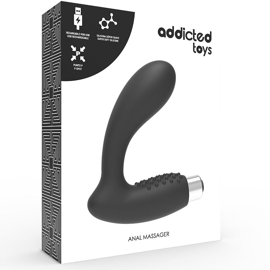 ADDICTED TOYS - PROSTATIC VIBRATOR RECHARGEABLE MODEL 5 - BLACK - Amore24