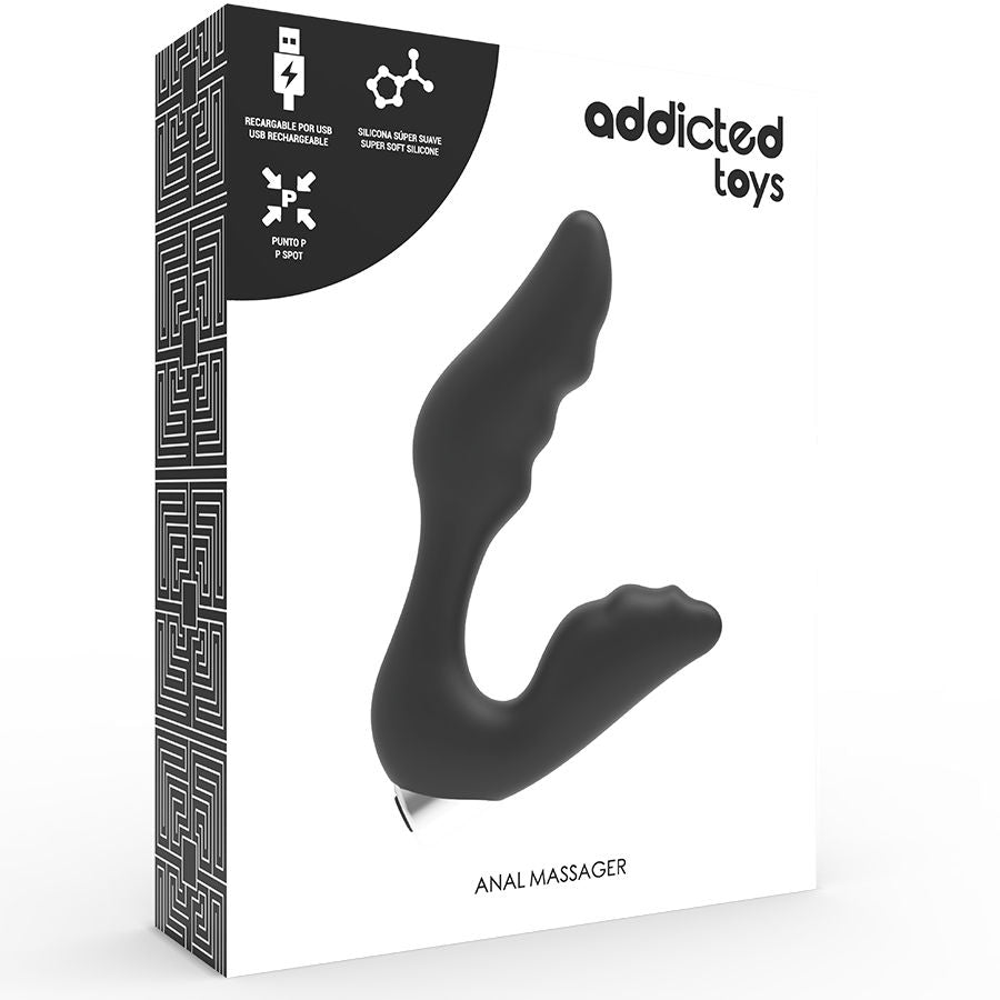 ADDICTED TOYS - PROSTATIC VIBRATOR RECHARGEABLE MODEL 6 - BLACK - Amore24