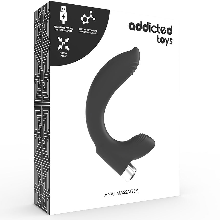 ADDICTED TOYS - PROSTATIC VIBRATOR RECHARGEABLE MODEL 7 - BLACK - Amore24