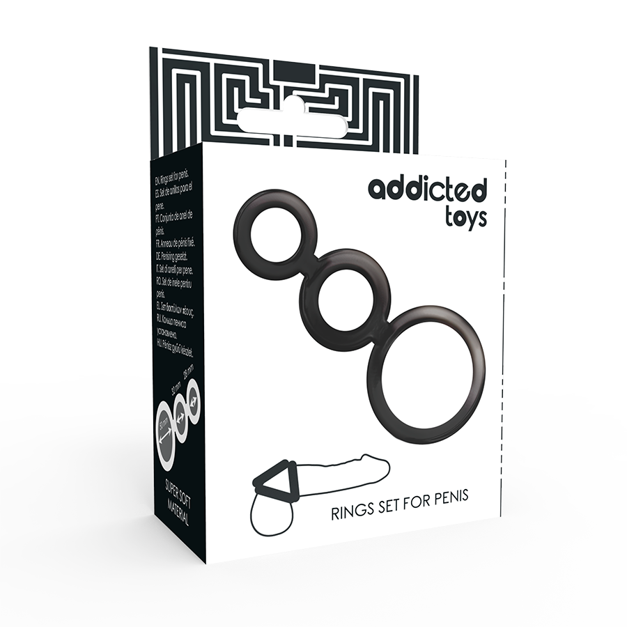 ADDICTED TOYS - RINGS SET FOR PENIS - SMOKED - Amore24