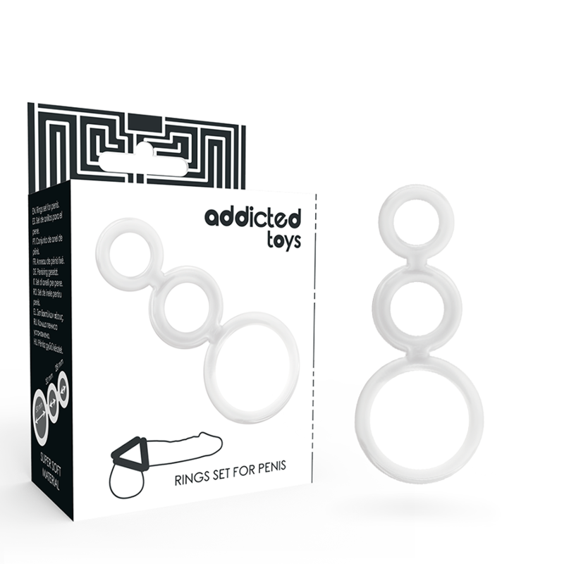 ADDICTED TOYS - RINGS SET FOR PENIS TRANSPARENT - Amore24