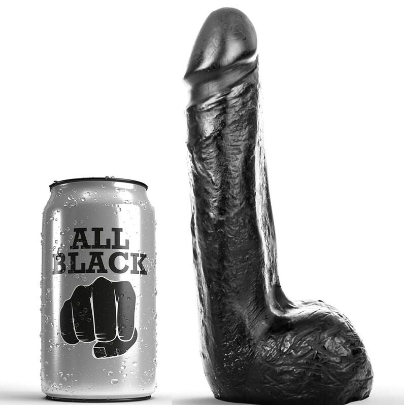 ALL BLACK - SOFT BLACK REALISTIC DILDO 20 CM - Amore24