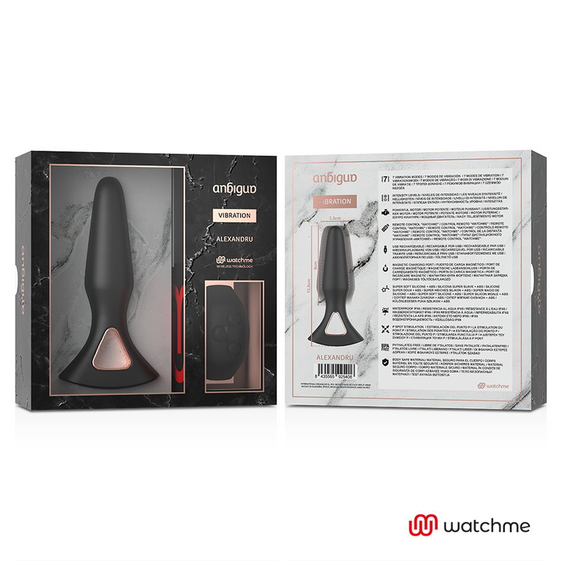 ANBIGUO - WATCHME REMOTE CONTROL VIBRATOR ANAL PLUG ALEXANDRU - Amore24