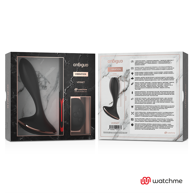 ANBIGUO - WATCHME REMOTE CONTROL VIBRATOR ANAL PLUG VERNET - Amore24