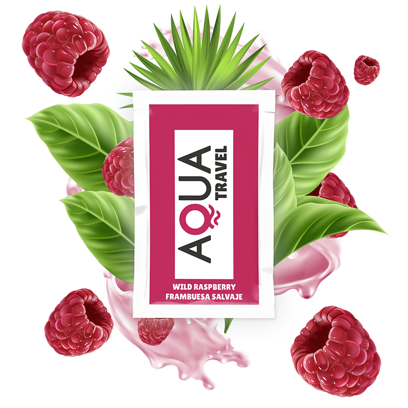 AQUA TRAVEL - WILD RASPBERRY FLAVOUR WATERBASED LUBRICANT 6 ML - Amore24