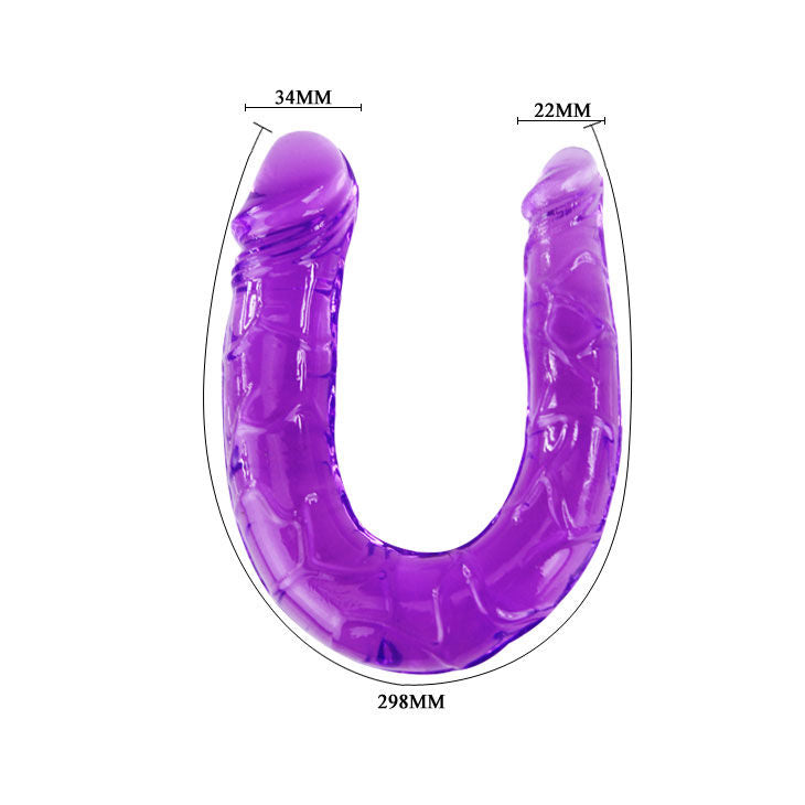 BAILE - DOUBLE DILDO IN LILAC FLEXIBLE JELLY - Amore24