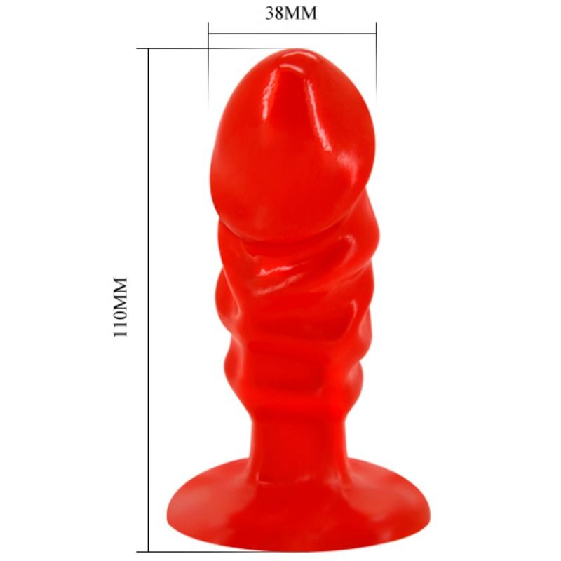 BAILE - UNISEX ANAL PLUG WITH RED SUCTION CUP - Amore24