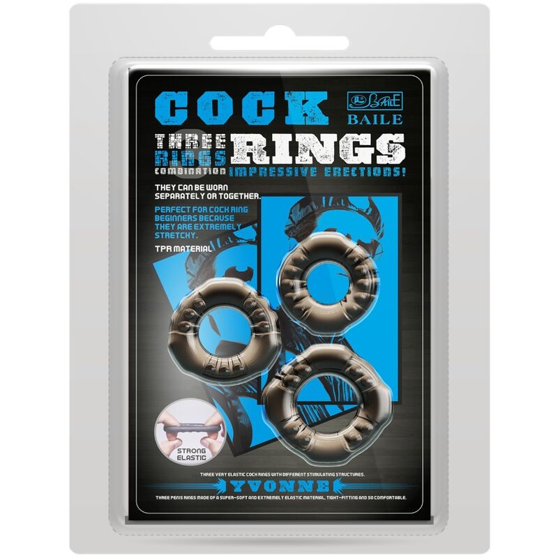 BAILE - COCK RINGS YVONNE SET 3 PENIS RINGS - Amore24