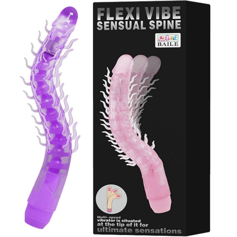 BAILE - FLEXI VIBE SENSUAL SPINE BENDABLE VIBRATING DILDO LILAC 23.5 CM - Amore24
