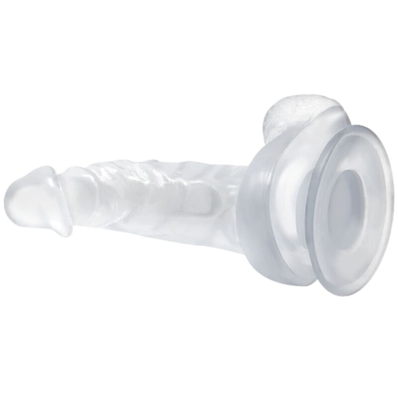 BAILE - REALISTIC DILDO WITH SUCTION CUP AND TESTICLES 16.7 CM TRANSPARENT - Amore24