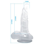 BAILE - REALISTIC DILDO WITH SUCTION CUP AND TESTICLES 16.7 CM TRANSPARENT - Amore24