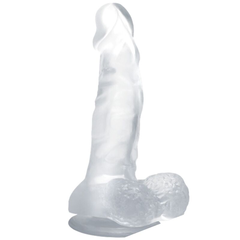 BAILE - REALISTIC DILDO WITH SUCTION CUP AND TESTICLES 16.7 CM TRANSPARENT - Amore24