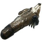 BAILE - BRAVE MAN PENIS COVER WITH CLIT AND ANAL STIMULATION DOUBLE BULLET BLACK 16.5 CM - Amore24