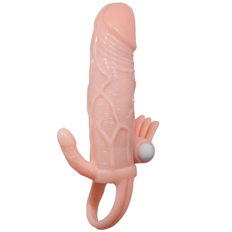 BAILE - BRAVE MAN PENIS COVER WITH CLIT AND ANAL STIMULATION FLESH 16.5 CM - Amore24