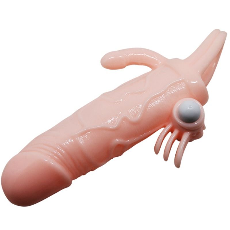 BAILE - BRAVE MAN PENIS COVER WITH CLIT AND ANAL STIMULATION FLESH 16.5 CM - Amore24