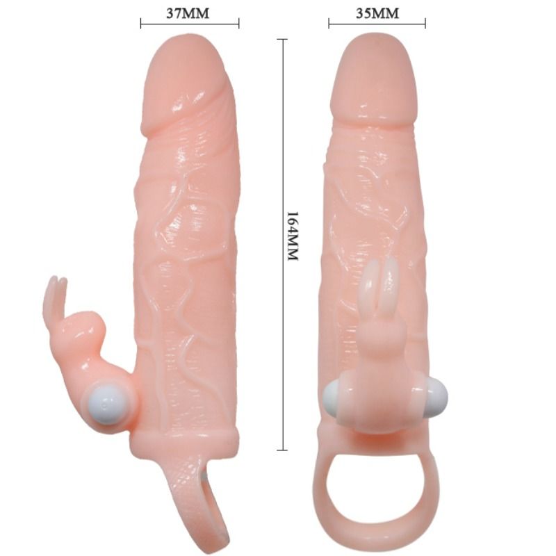 BAILE - BRAVE MAN PENIS COVER WITH RABBIT AND DOUBLE ENGINE FLESH 16.5 CM - Amore24