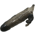 BAILE - BRAVE MAN PENIS COVER WITH RABBIT BLACK 16.5 CM - Amore24