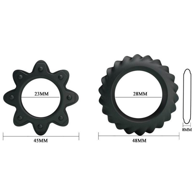 BAILE - KIT 2 RING FLOWERING SILICONE RINGS - Amore24