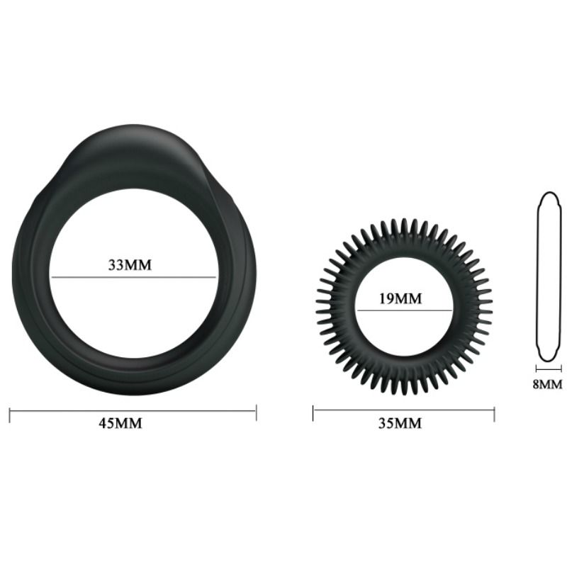 BAILE - KIT 2 SILICONE RINGS RING MANHOOD - Amore24