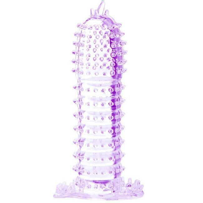BAILE - PENIS SHEATH WITH STIMULATING POINTS PURPLE 14 CM - Amore24