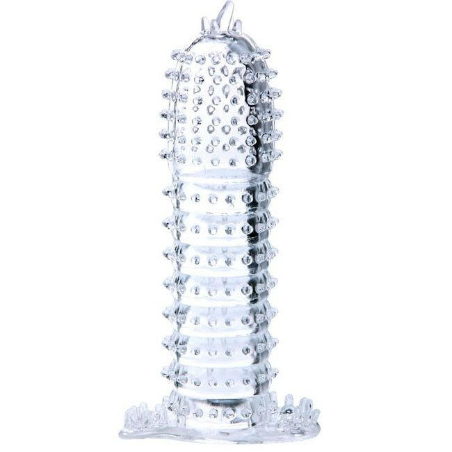 BAILE - PENIS SHEATH WITH TRANSPARENT STIMULATING POINTS 14 CM - Amore24