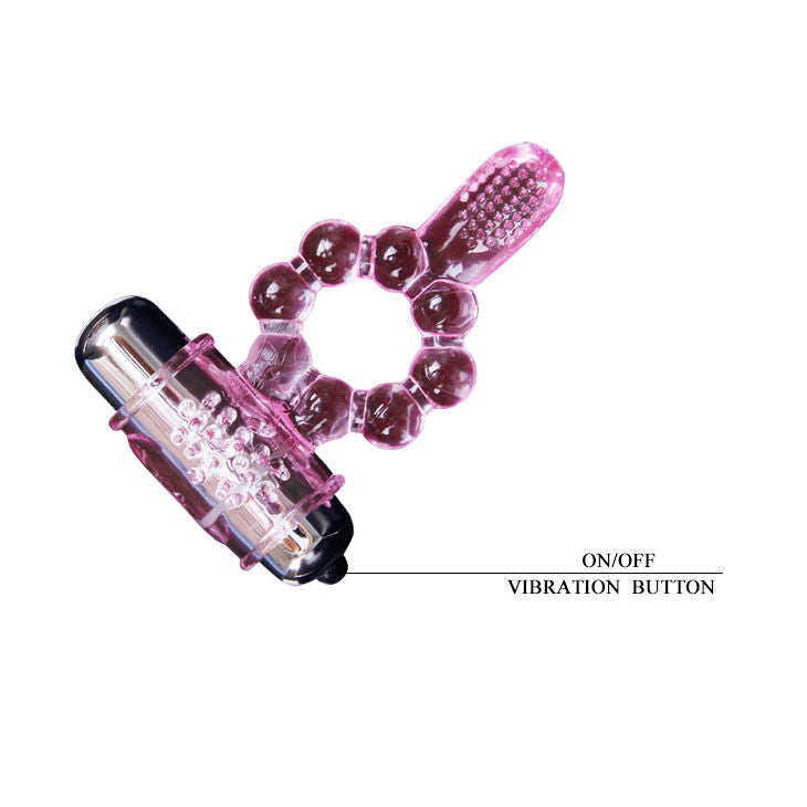 BAILE - SILICONE RING 10 TONGUE RHYTHMS WITH PINK VIBRATION - Amore24
