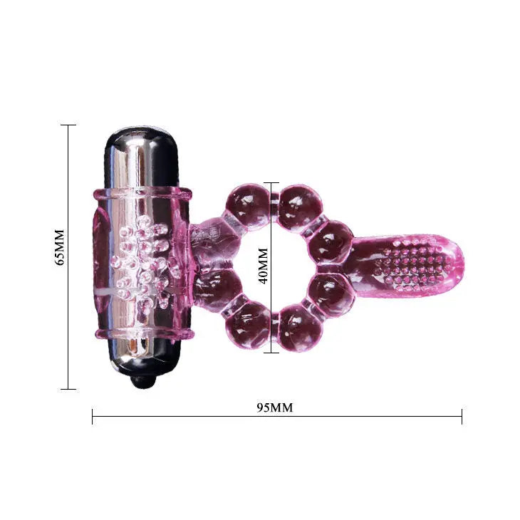 BAILE - SILICONE RING 10 TONGUE RHYTHMS WITH PINK VIBRATION - Amore24