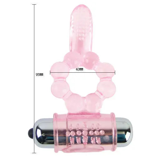 BAILE - SILICONE RING 10 TONGUE RHYTHMS WITH PINK VIBRATION - Amore24