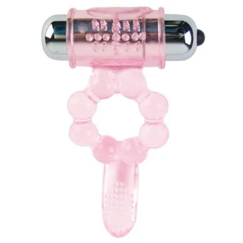 BAILE - SILICONE RING 10 TONGUE RHYTHMS WITH PINK VIBRATION - Amore24