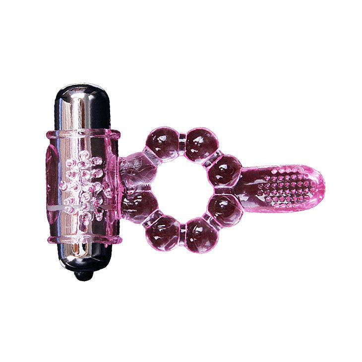 BAILE - SILICONE RING 10 TONGUE RHYTHMS WITH PINK VIBRATION - Amore24