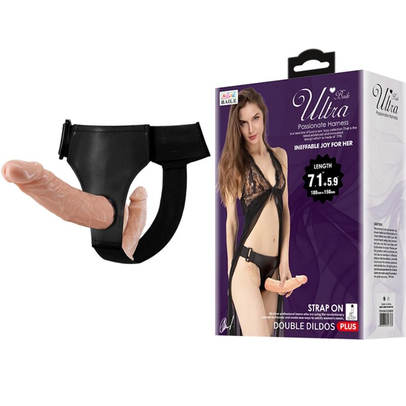 BAILE - ULTRA PASSIONATE DOUBLE DILDOS WITH HARNESS - Amore24