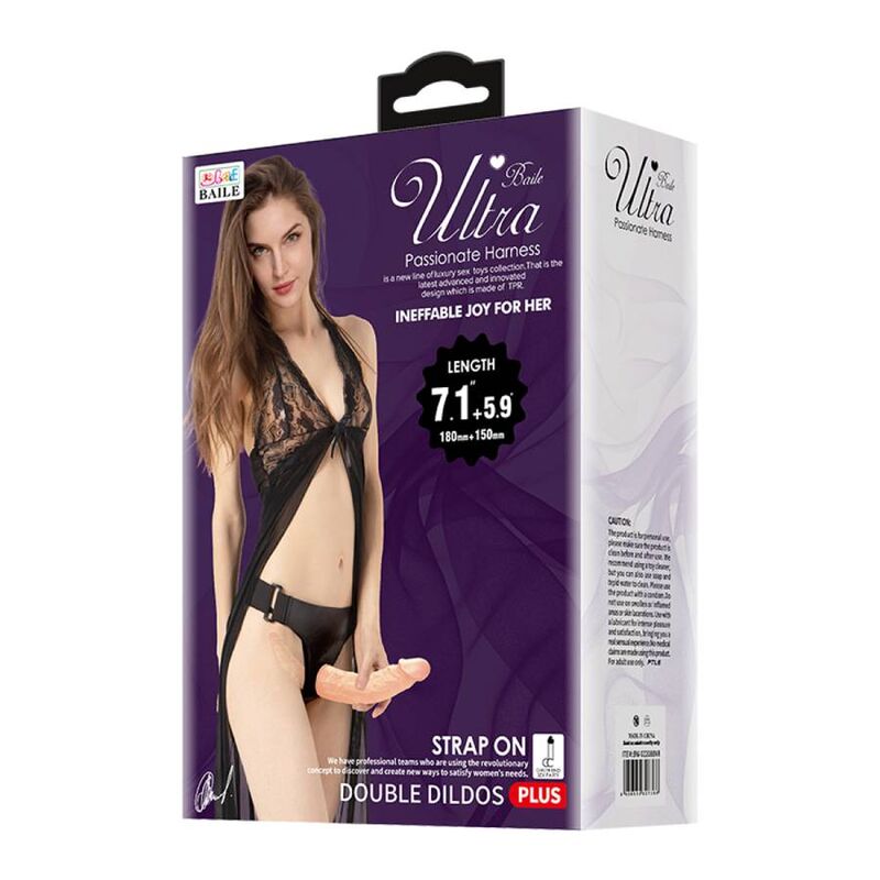 BAILE - ULTRA PASSIONATE DOUBLE DILDOS WITH HARNESS - Amore24