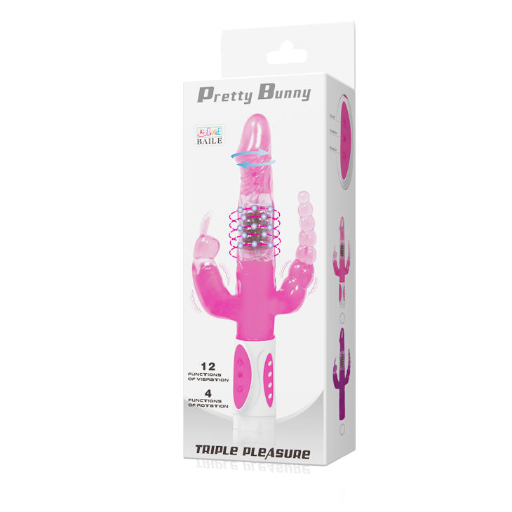 BAILE - PRETTY BUNNY TRIPLE VIBRATOR ROTATOR - Amore24