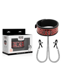BEGME - RED EDITION COLLAR WITH NIPPLE CLAMPS WITH NEOPRENE LINING - Amore24