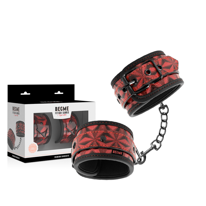 BEGME - RED EDITION PREMIUM HANDCUFFS WITH NEOPRENE LINING - Amore24