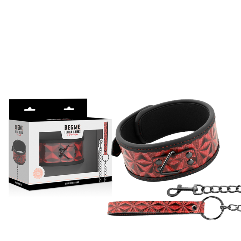 BEGME - RED EDITION PREMIUM VEGAN LEATHER COLLAR WITH NEOPRENE LINING - Amore24