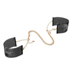 BIJOUX - DÉSIR MÉTALLIQUE BLACK METAL MESH HANDCUFFS - Amore24
