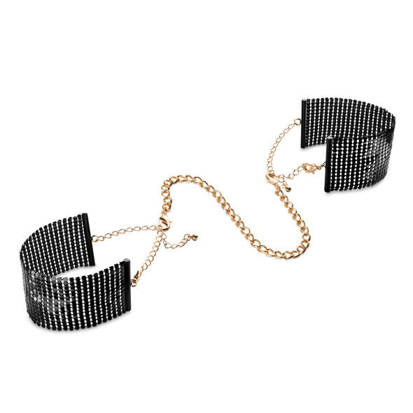 BIJOUX - DÉSIR MÉTALLIQUE BLACK METAL MESH HANDCUFFS - Amore24