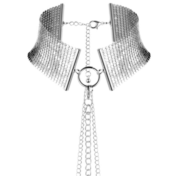 BIJOUX - DÉSIR MÉTALLIQUE SILVER METALLIC NECKLACE - Amore24